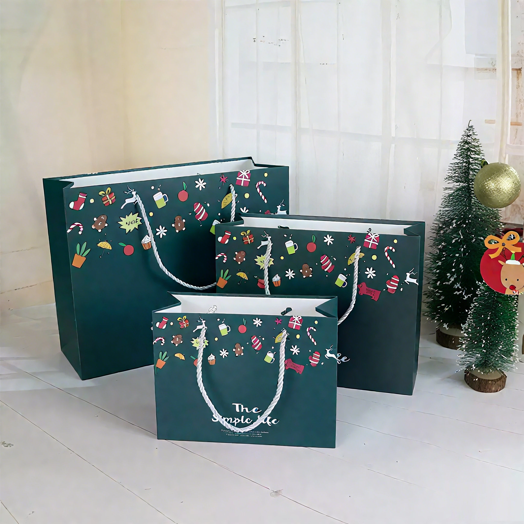  Sacs en papier de Noël 