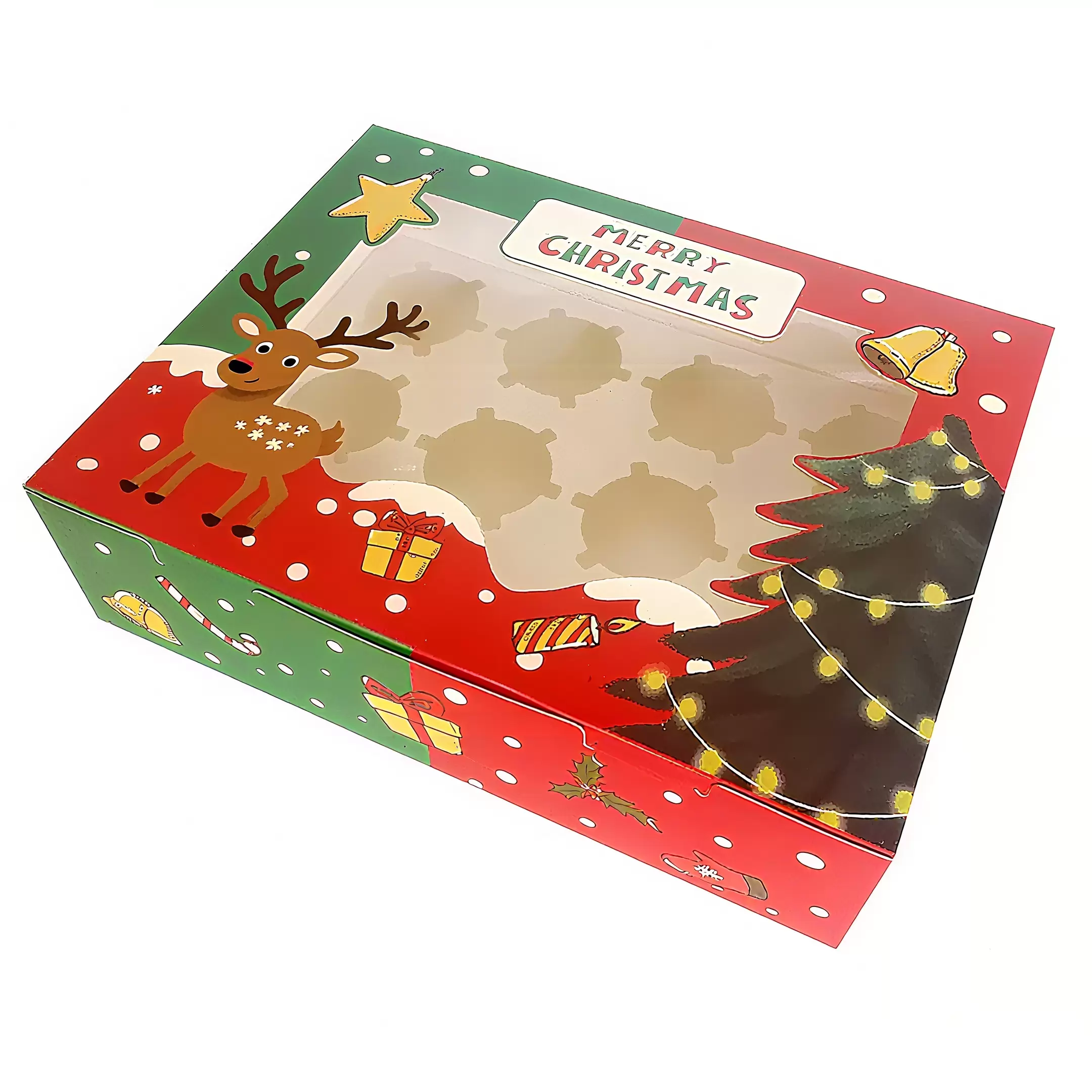 Boîtes à cupcakes de Noël personnalisées