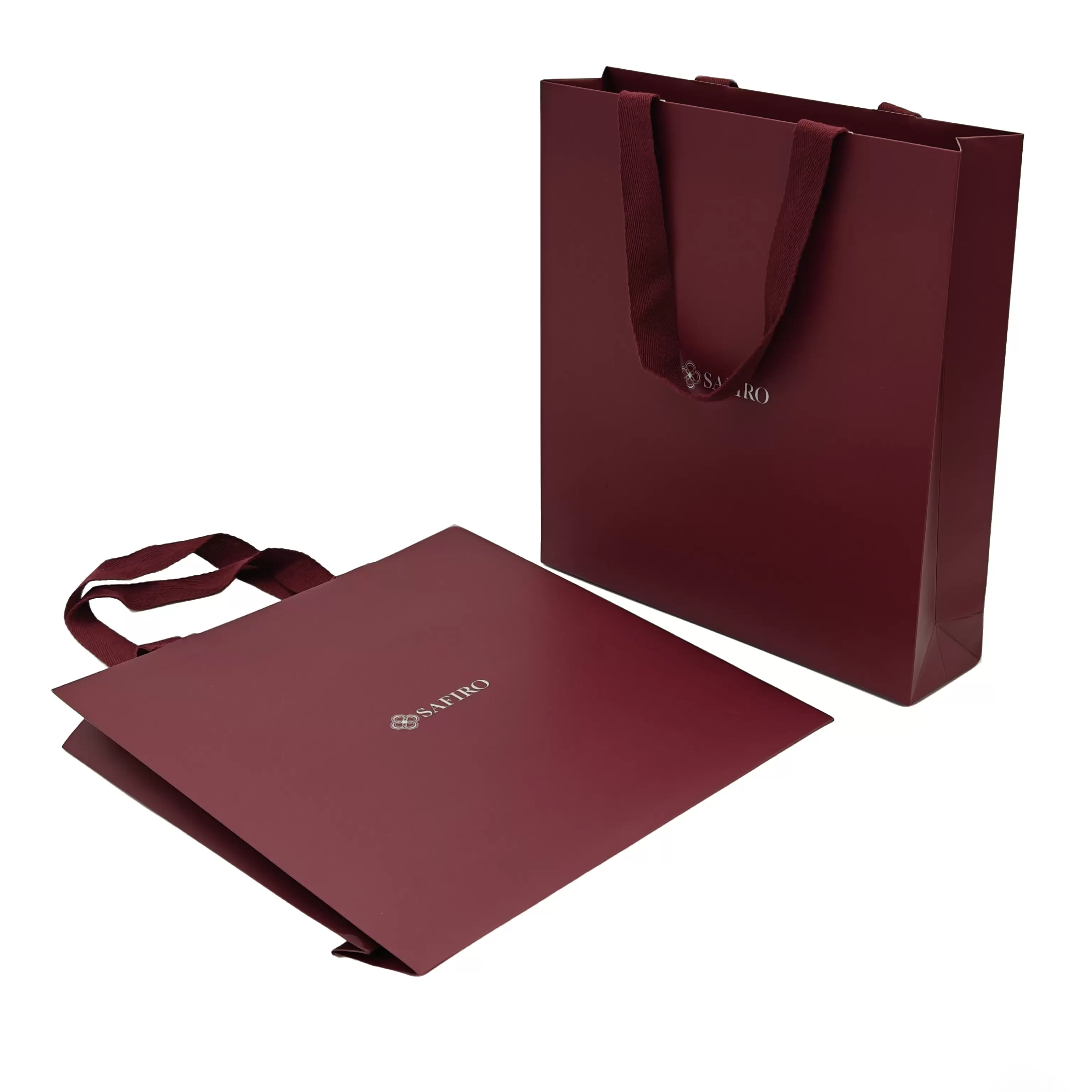 Sacs de transport en papier avec poignées en tissu